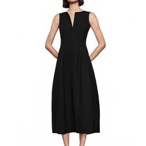 NEW CO COLLECTIONS runway silk blend dress in black